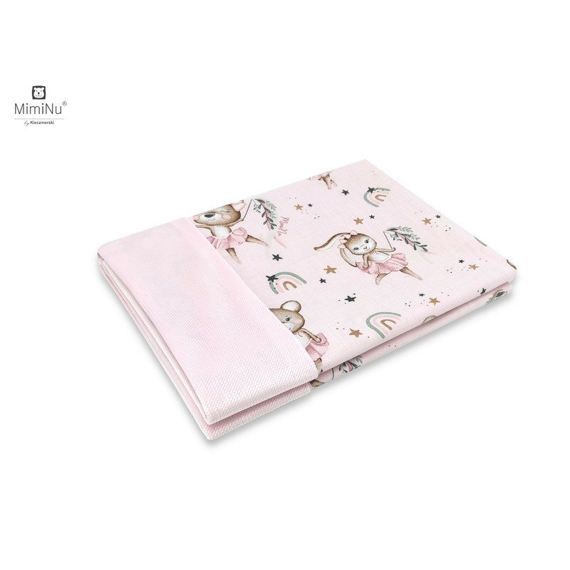 MimiNu Paturica pufoasa cu doua fete din catifea si bumbac 75x100 cm Little Ballerina Pink
