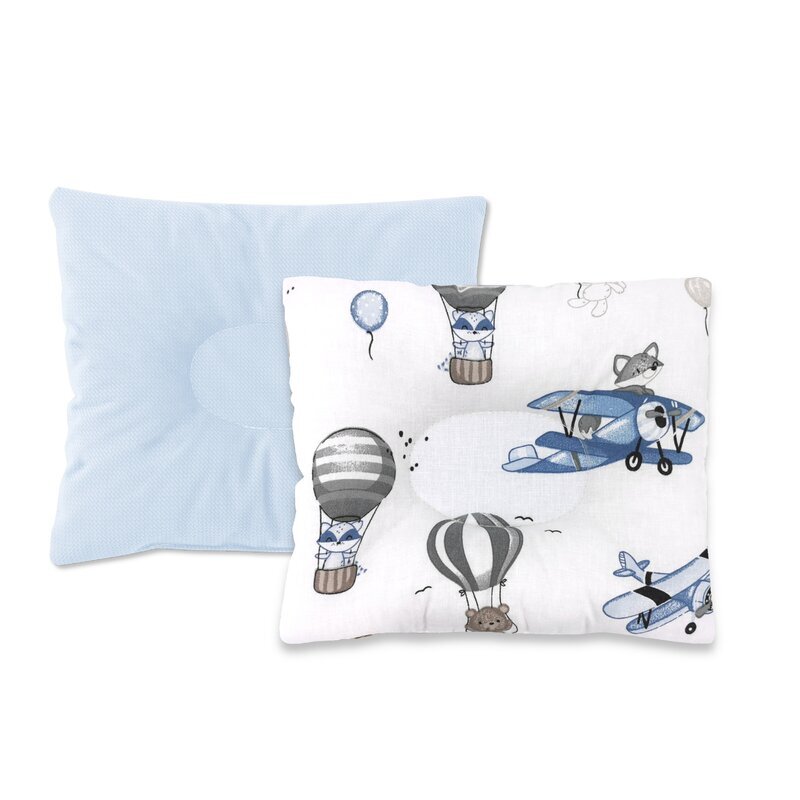 MimiNu Perna bebelus din catifea si bumbac 23x26 cm blue plane