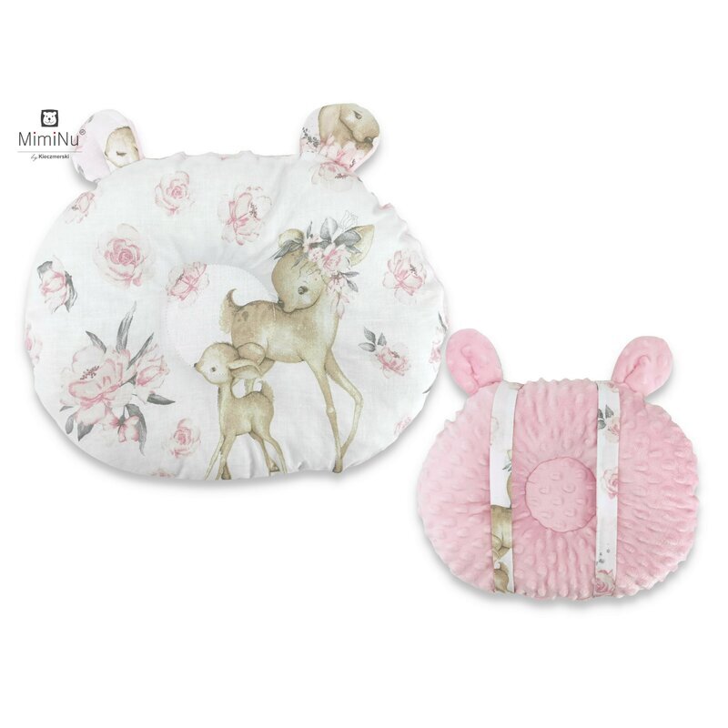 MimiNu Perna bebelusi multifunctionala Ursulet Minky Pink Sweet Deer Pink