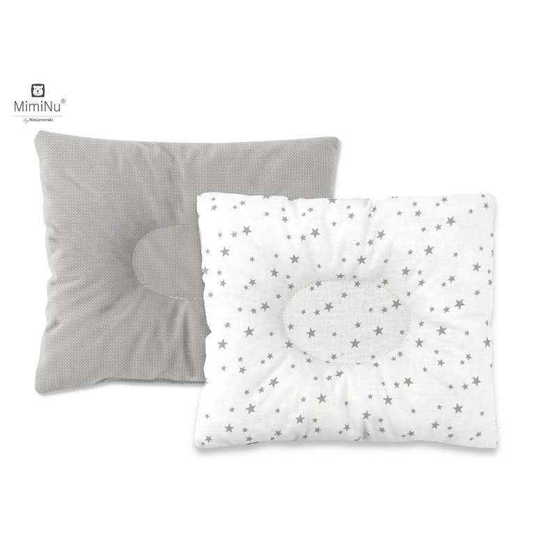 MimiNu Perna bebelusi profilata cu doua fete 23x26 cm Velvet Mini Gray Stars