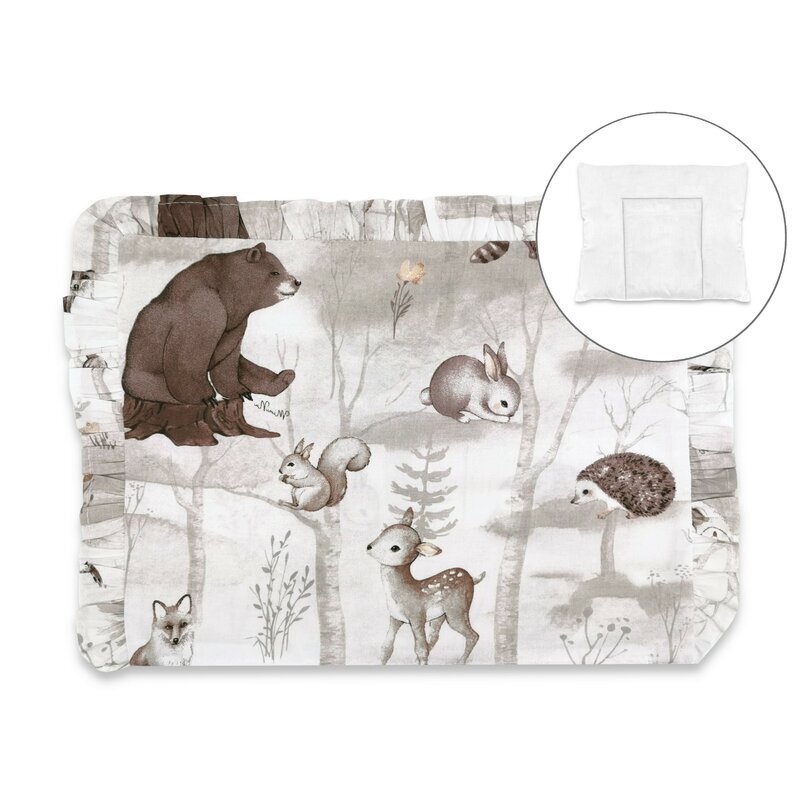 MimiNu Perna clasica de dormit cu husa detasabila din bumbac 30x40 cm Design Woodland