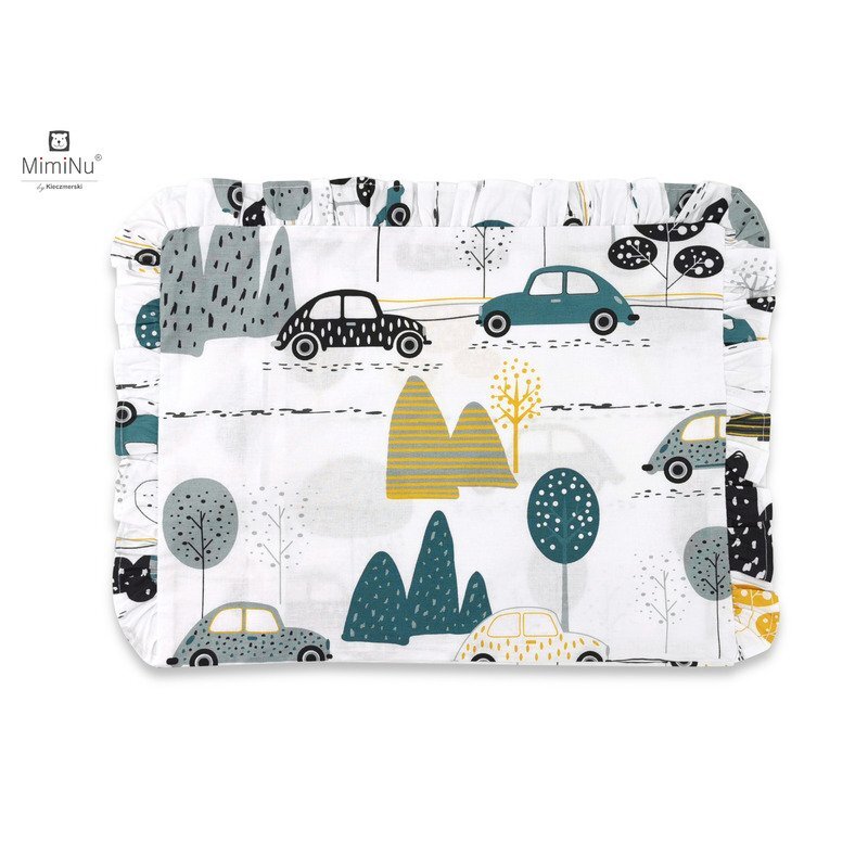 MimiNu Perna clasica de dormit cu volanas din bumbac Childrens Journey Grey