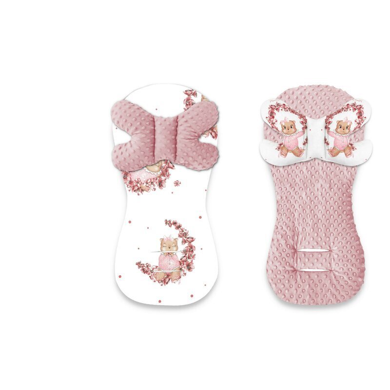 MimiNu Protectie textila pentru carucior si scaun auto cu perna Butterfly Minky Betty