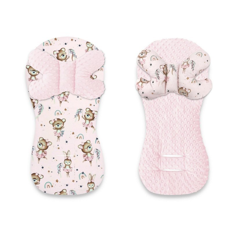 MimiNu Protectie textila pentru carucior si scaun auto Minky Little Ballerina Pink
