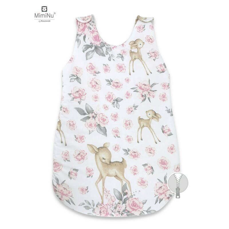 MimiNu Sac de dormit pentru bebelusi din bumbac 0-6 luni Sweet Deer Pink