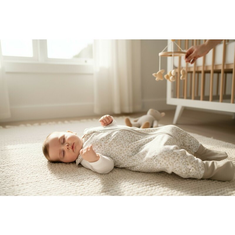 MimiNu Sac de dormit Premium din bumbac cu picioruse 103 cm marimea M Meadow
