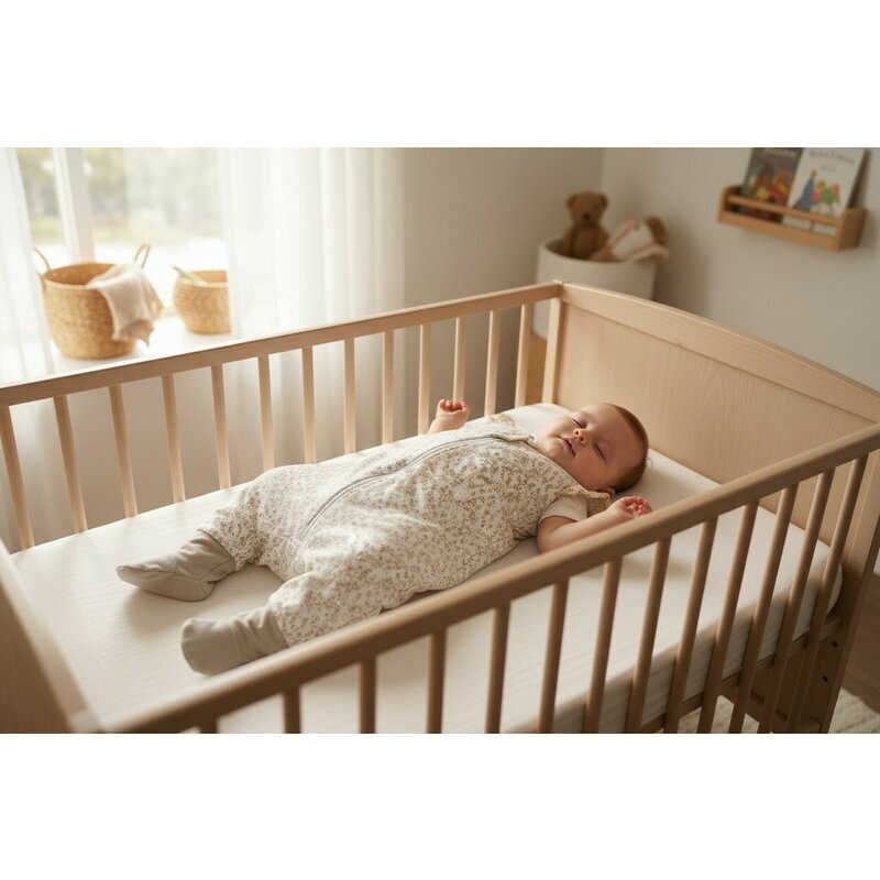 MimiNu Sac de dormit Premium din bumbac cu picioruse 90 cm marimea S Meadow