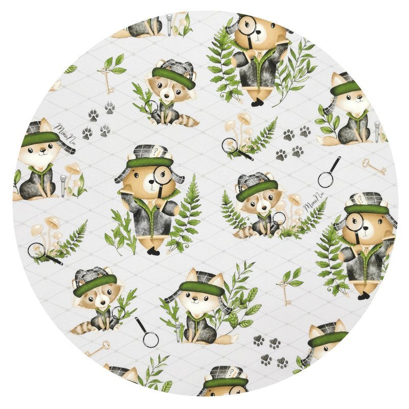 MimiNu Salteluta pentru carucior reversibila 78 x 34 cm Minky Detective Natural