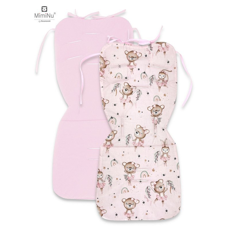 MimiNu Salteluta pentru carucior reversibila 78 x 34 cm Minky Little Ballerina Pink