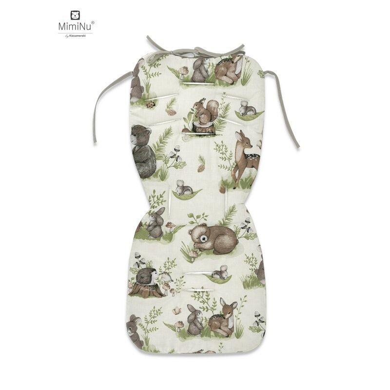 MimiNu Salteluta pentru carucior reversibila cu doua fete 78 x 34 cm design Calm Forest NaturalNugat