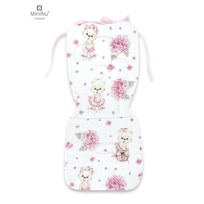 MimiNu Salteluta pentru carucior reversibila cu doua fete 78 x 34 cm design Pink ballerinaPink