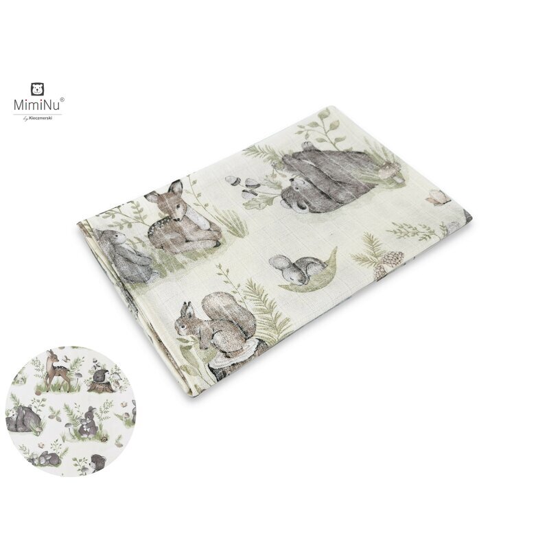 MimiNu Scutec tetra din bumbac refolosibil 70x80 cm Design Calm Forest Natural