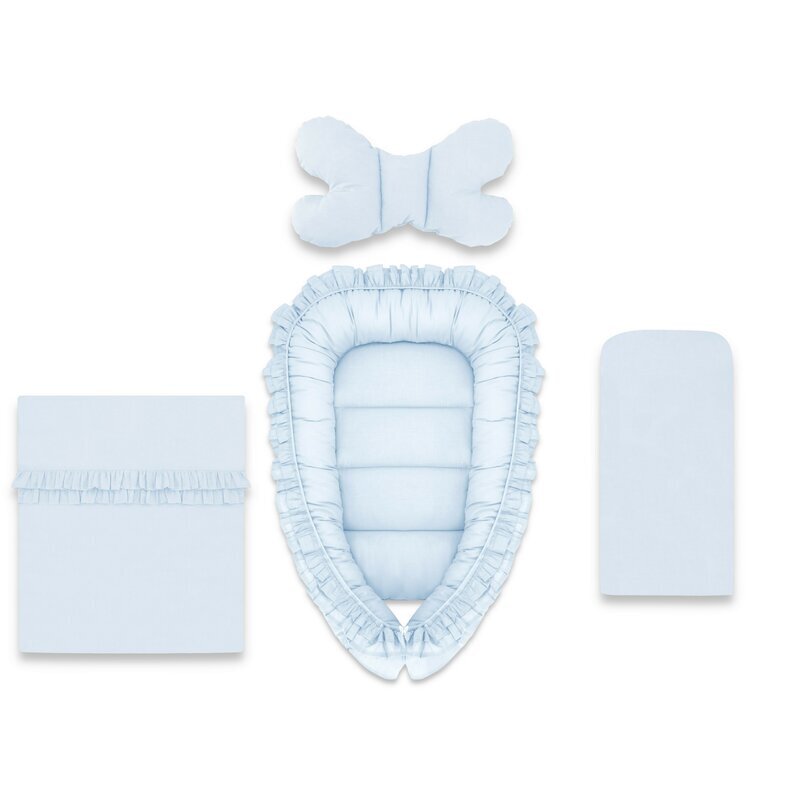 MimiNu Set 4 in 1 cosulet bebelus Baby Cocoon 75x55 cm Colectia Royal Blue