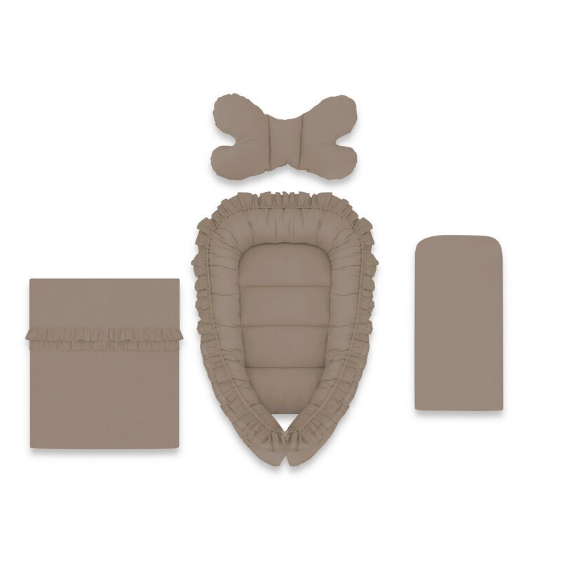 MimiNu Set 4 in 1 cosulet bebelus Baby Cocoon 75x55 cm Colectia Royal Mocha