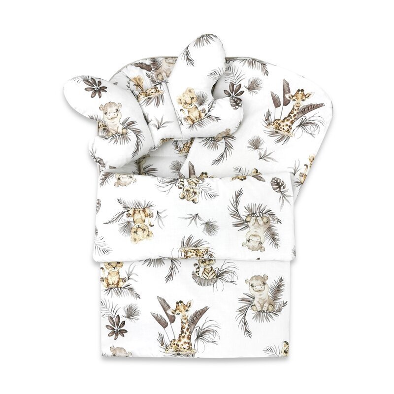 MimiNu Set 4 in 1 cosulet pentru bebelusi Baby Cocoon 75x55 cm Savanna