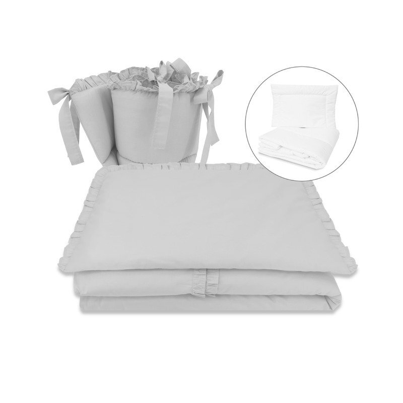 MimiNu Set lenjerie patut 5 piese 120x60 cm Royal Grey