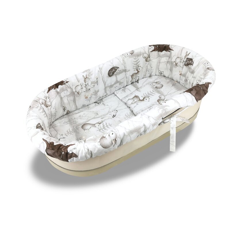 MimiNu Set pentru landou sau cosulet din bumbac Design Woodland