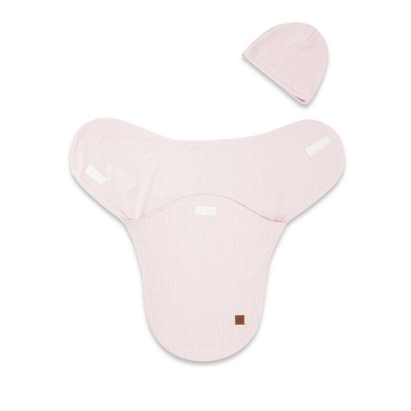 MimiNu Sistem de infasare si caciulita din bumbac Soft Powdery Pink