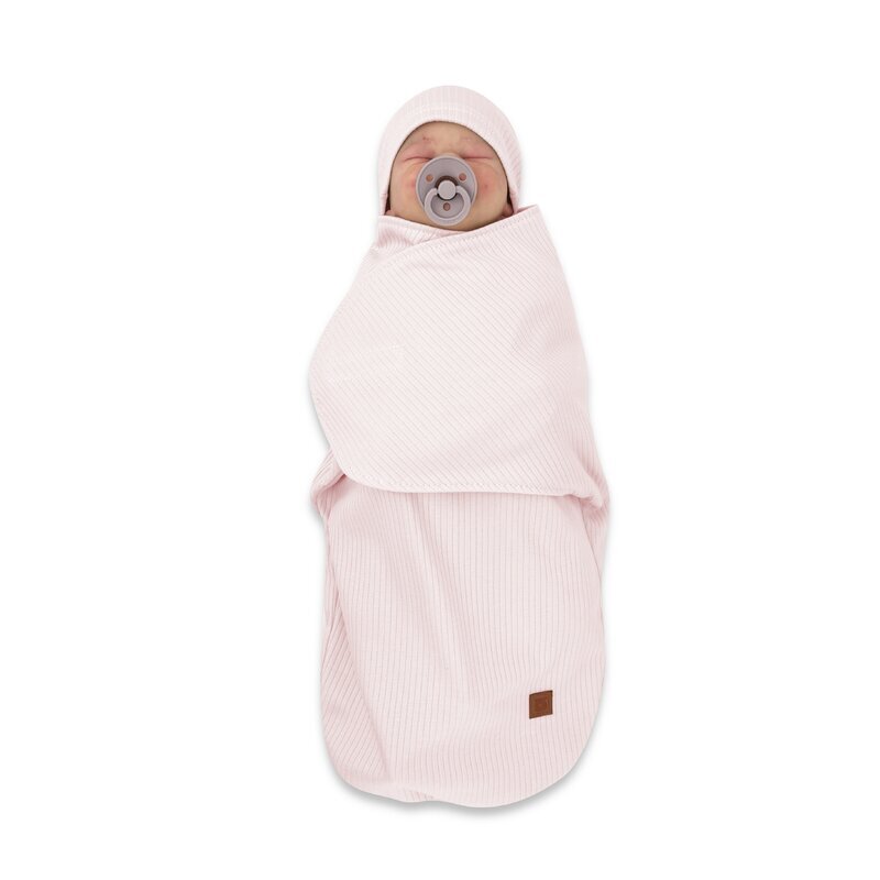 MimiNu Sistem de infasare si caciulita din bumbac Soft Powdery Pink