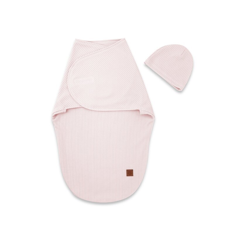 MimiNu Sistem de infasare si caciulita din bumbac Soft Powdery Pink