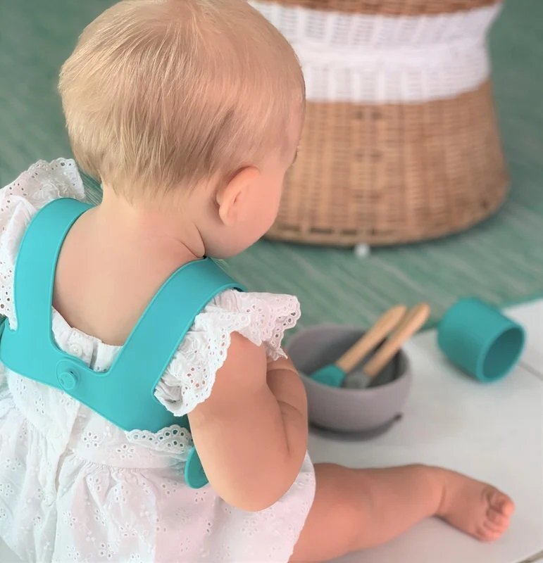 Minikoioi Baveta Flexi Bib 100 premium silicone aqua green
