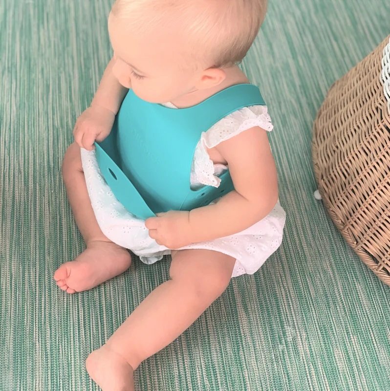 Minikoioi Baveta Flexi Bib 100 premium silicone aqua green