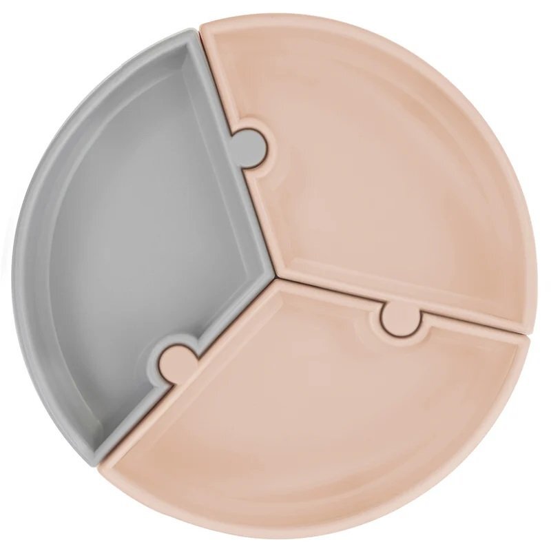 Minikoioi Farfurie puzzle 100 premium silicone bubble beigepowder grey