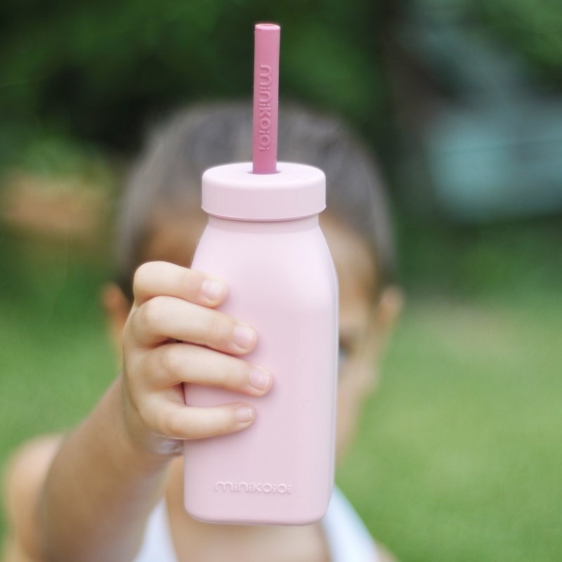 Minikoioi Sticla cu pai din silicon - Pinky Pink