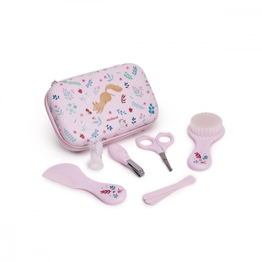 MINILAND Kit de igiena pentru copii Squirrel roz