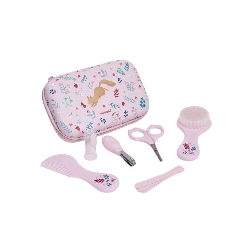 MINILAND Kit de igiena pentru copii Squirrel roz