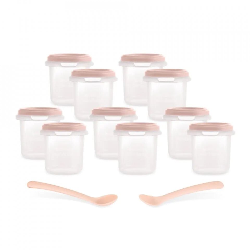 MINILAND Set 10 recipiente ermetice gradate cu 2 lingurite Candy 200 ml