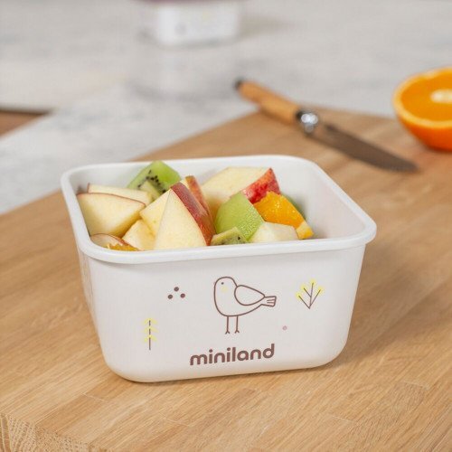 MINILAND Set 2 recipiente ermetice pentru mancare solida Chick