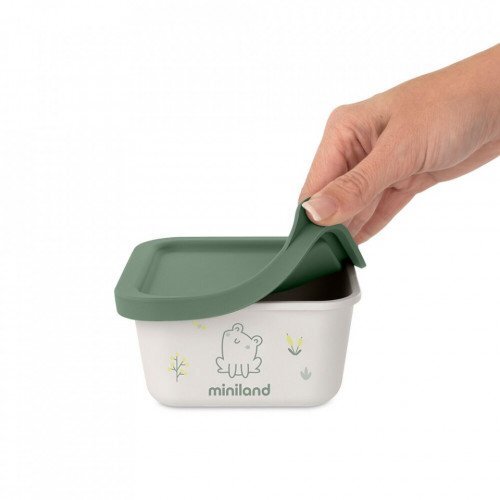 MINILAND Set 2 recipiente ermetice pentru mancare solida Frog