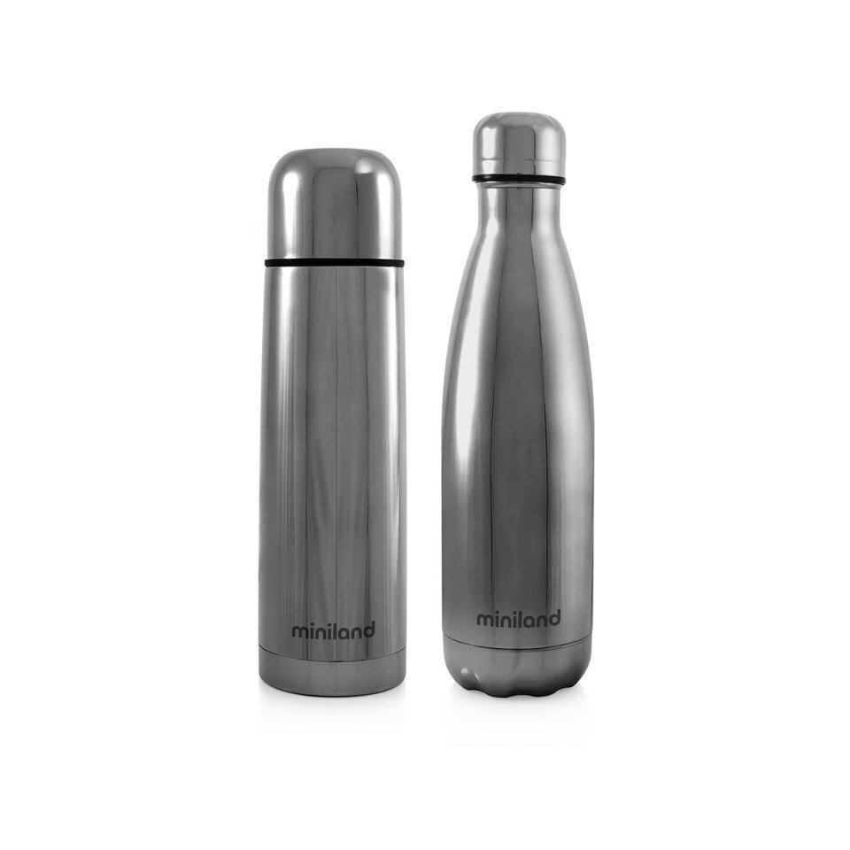 MINILAND Set 2 termosuri lichide MybabyMe 500 ml Silver