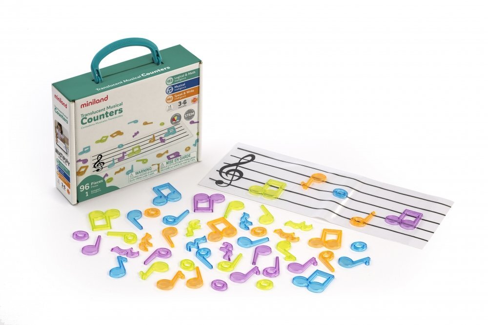 MINILAND Set portativ si 96 note muzicale translucide