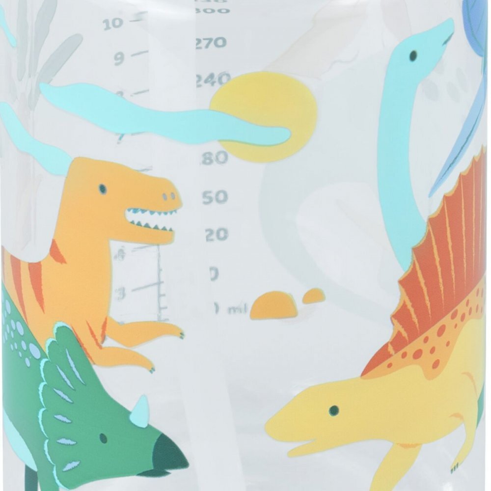 MINILAND Sticla de tranzitie cu pai Kiddie Dinosaur 450 ml