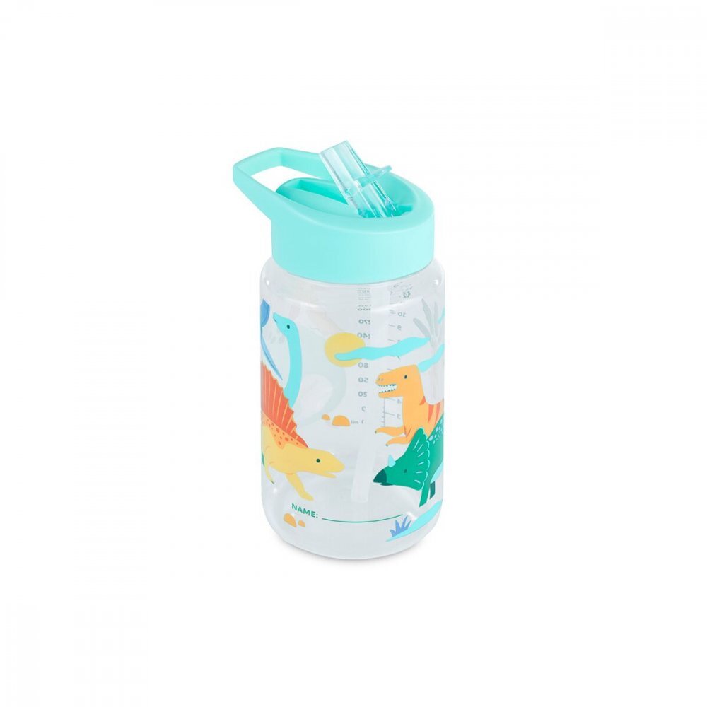 MINILAND Sticla de tranzitie cu pai Kiddie Dinosaur 450 ml