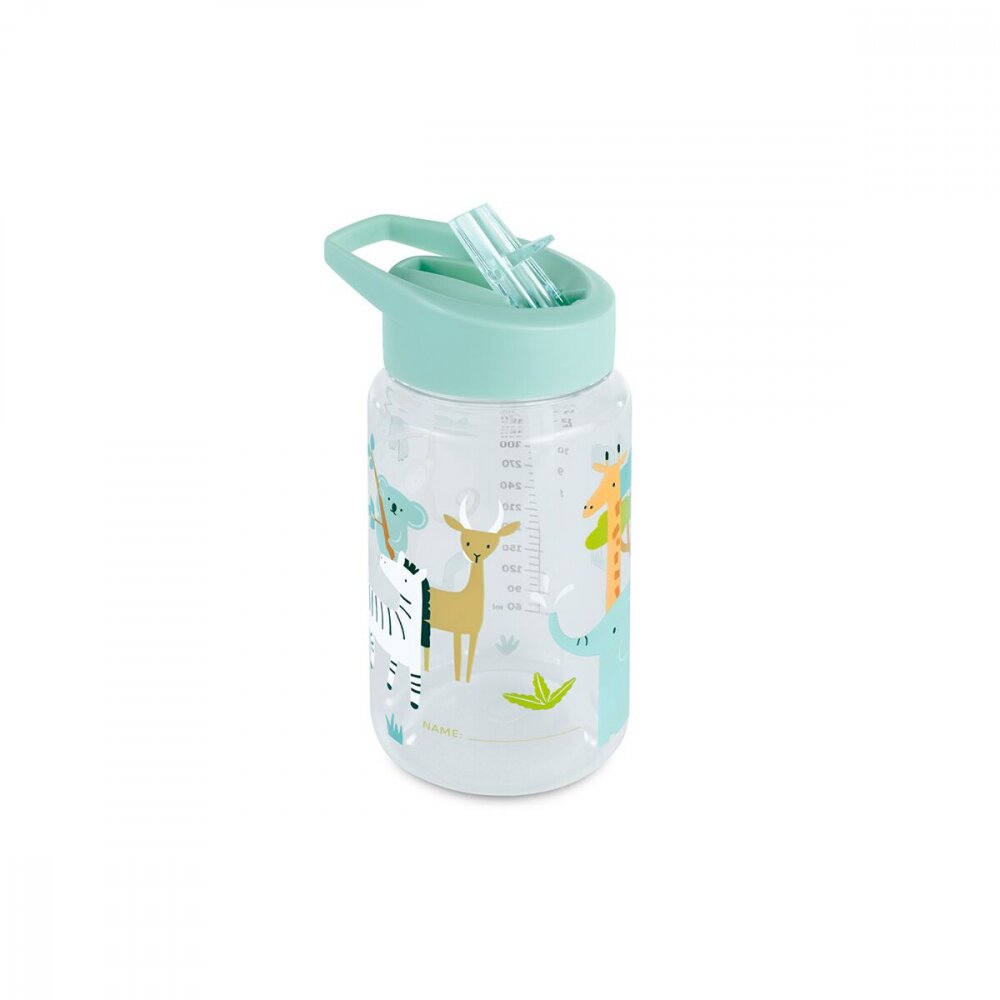 MINILAND Sticla de tranzitie cu pai Kiddie Jungle 450 ml