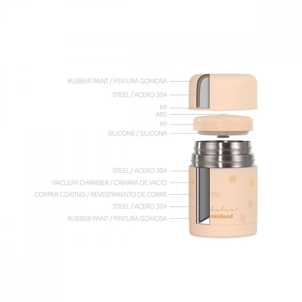 MINILAND Termos mancare solida Vanilla 600 ml