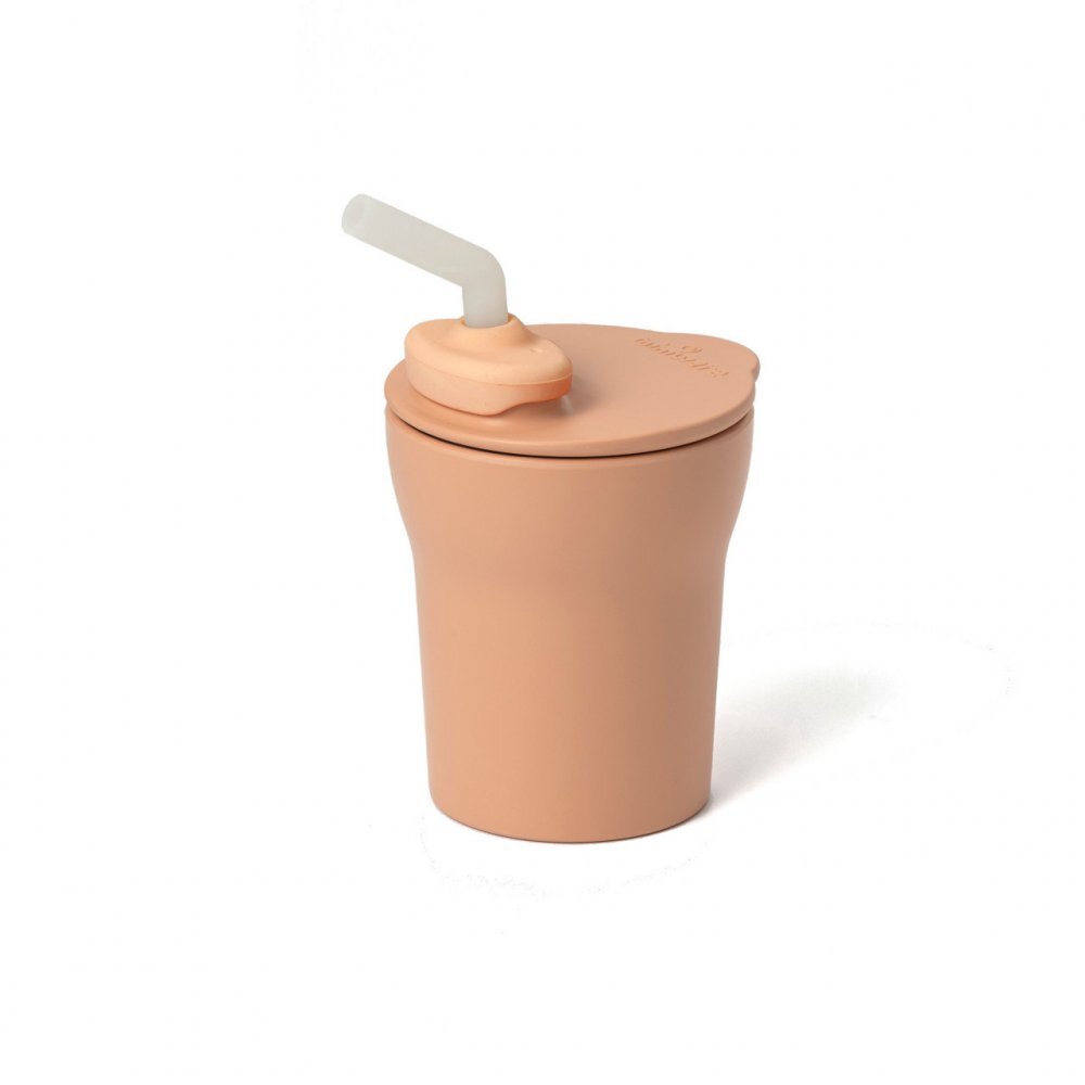 Miniware Pahar cu capac si pai antrenament bebelusi 1-2-3 Sip Toffee