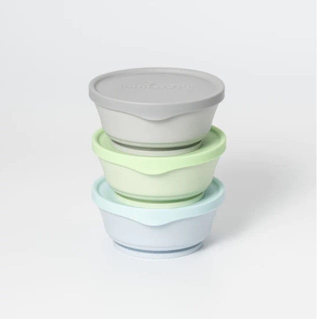 Miniware Set 3 boluri cu capac hrana bebelusi AquaGreyKeylime