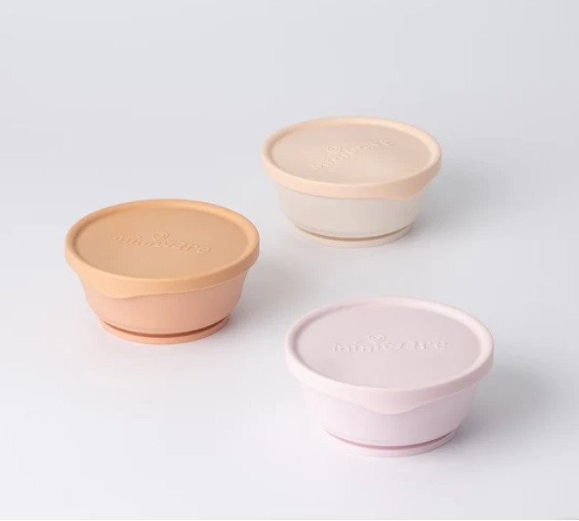 Miniware Set 3 boluri cu capac hrana bebelusi Cotton CandyToffeeVanilla