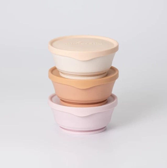 Miniware Set 3 boluri cu capac hrana bebelusi Cotton CandyToffeeVanilla
