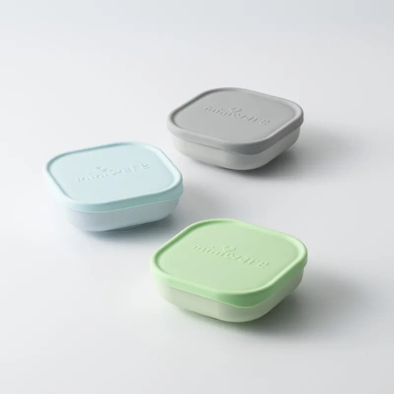 Miniware Set 3 boluri pentru hrana bebelusi Snack Bowl AquaGreyKeylime