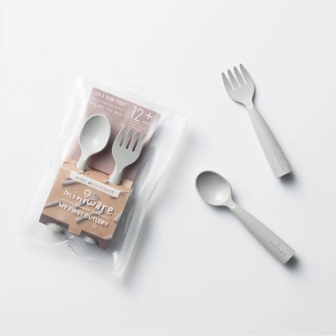 Miniware Set de tacamuri bebelusi My First Cutlery Dove Grey
