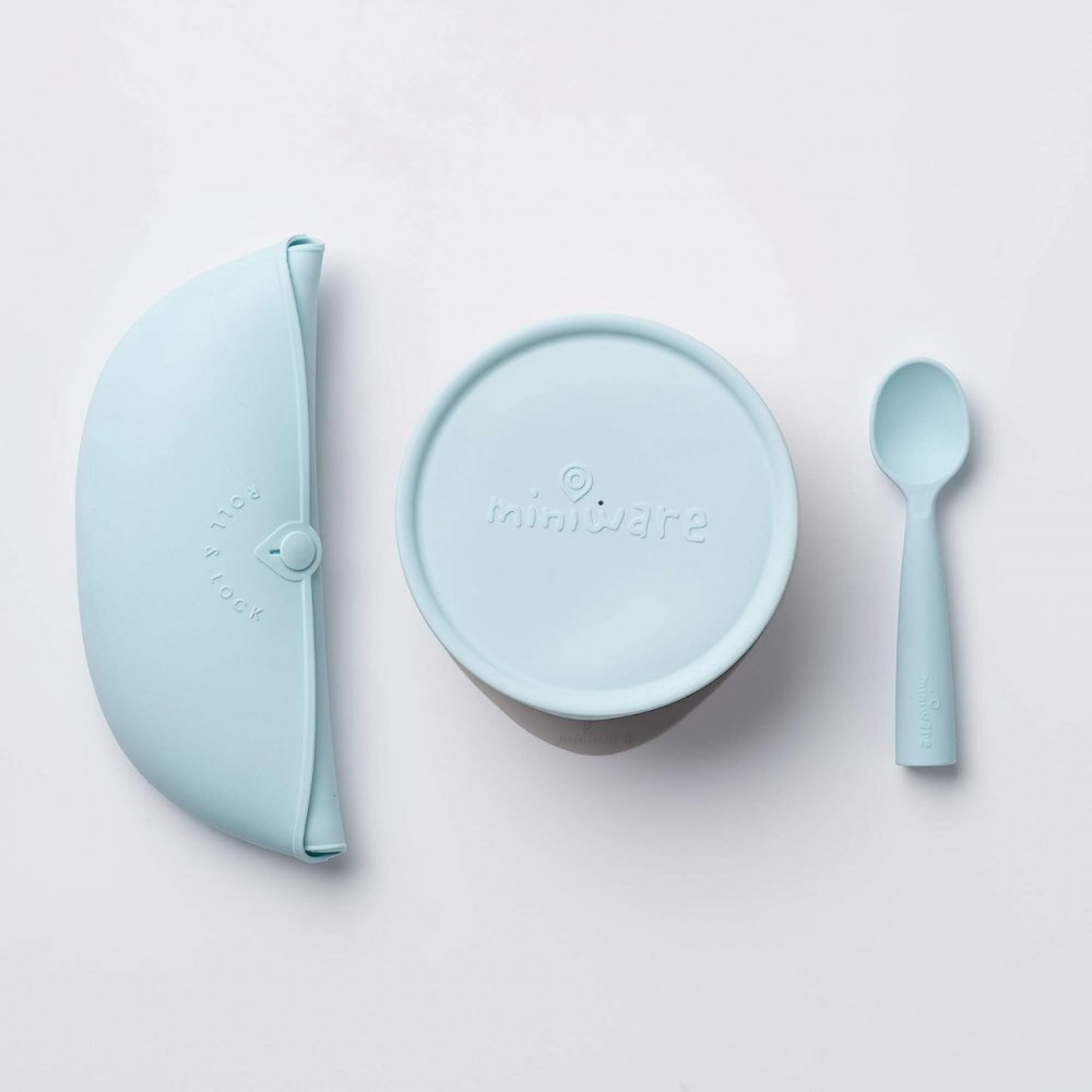 Miniware Set diversificare hrana bebelusi First Bites 4 piese Aqua