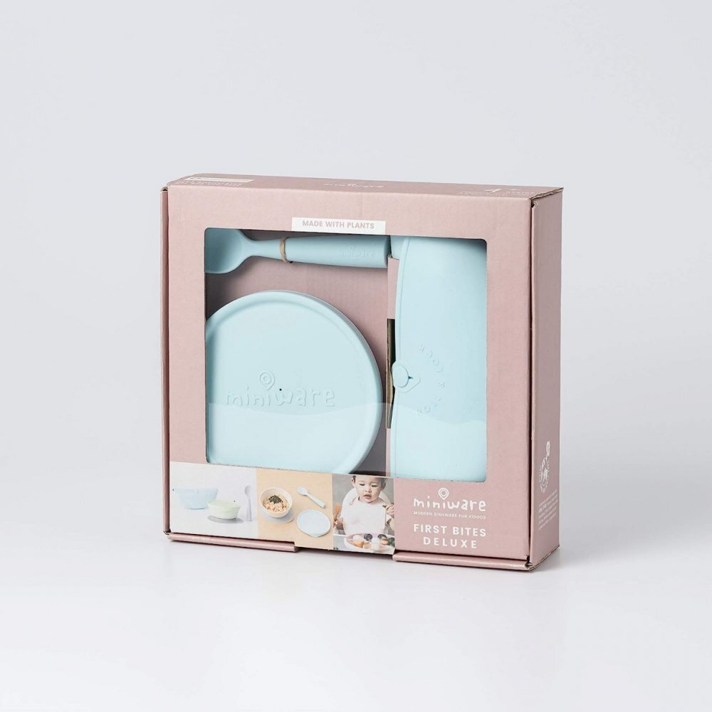 Miniware Set diversificare hrana bebelusi First Bites 4 piese Aqua