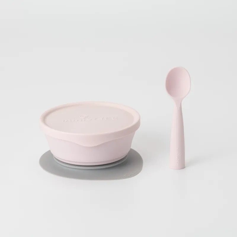Miniware Set diversificare hrana bebelusi First Bites Deluxe 4 piese Cotton candy