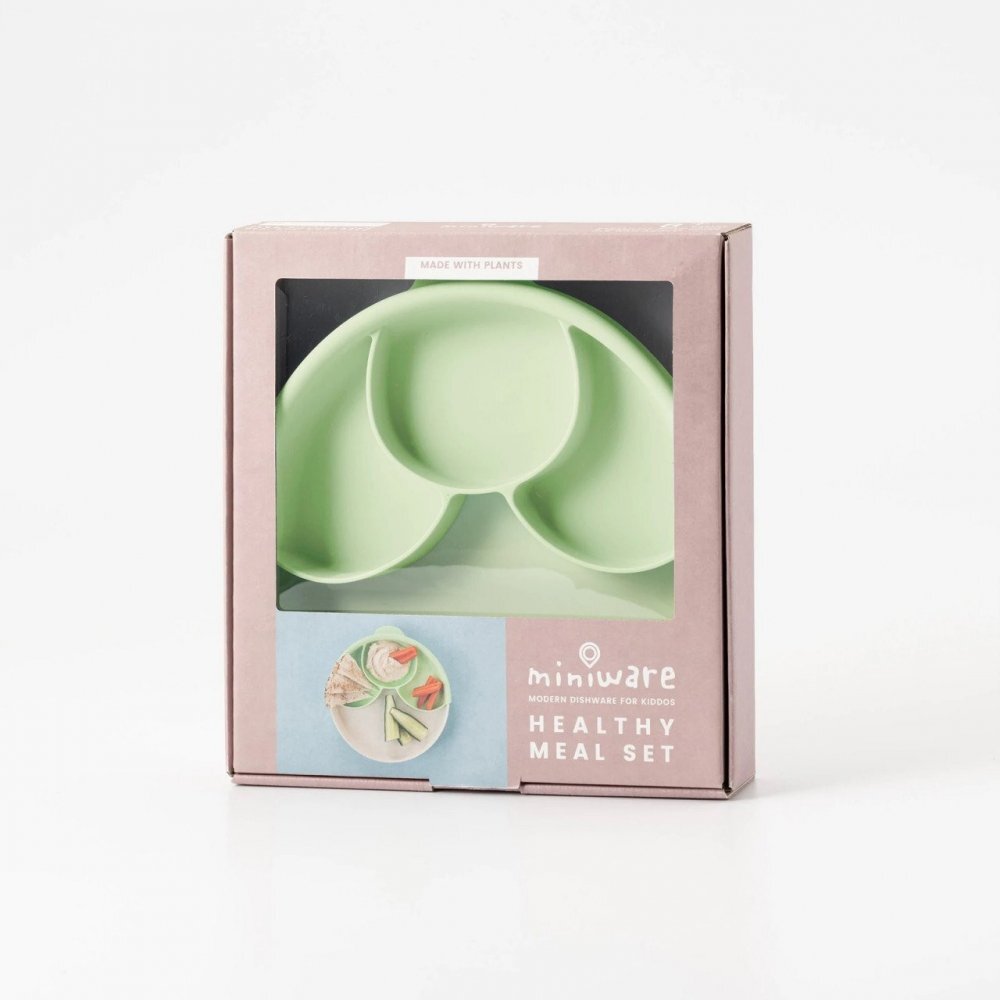 Miniware Set diversificare hrana bebelusi Healthy Meal 3 piese Keylime