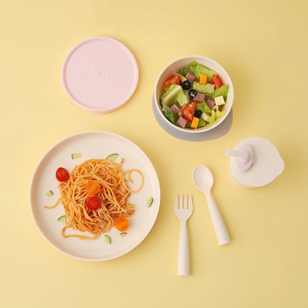 Miniware Set diversificare hrana bebelusi Little Foodie 6 piese Vanilla+Cotton candy